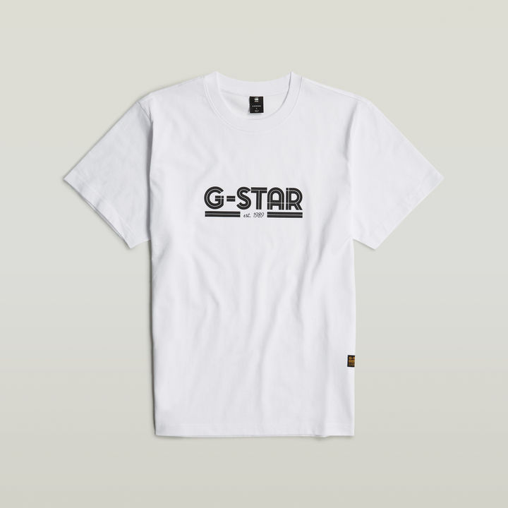 G Star Raw Men s Unisex Line Script Loose T Shirt White M