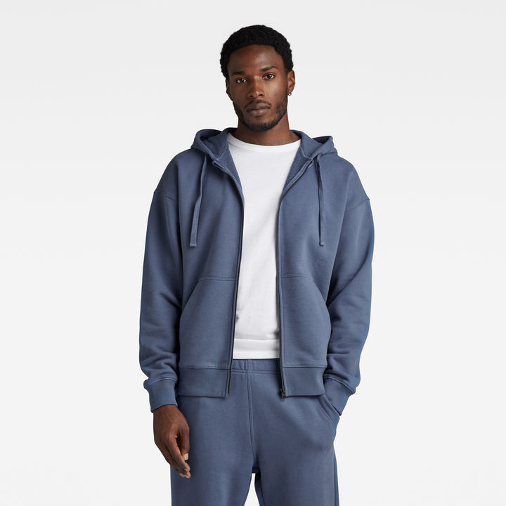 G star Essential Loose Full Zip Sweatshirt Blue M Man
