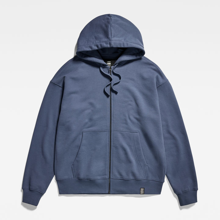 Essential Loose Zip Thru Hooded Sweater Medium blue G STAR CA