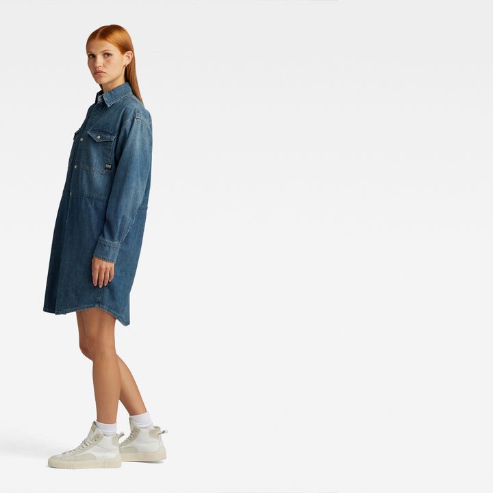Denim Jurk Relaxed Drawcord Midden blauw G STAR NL