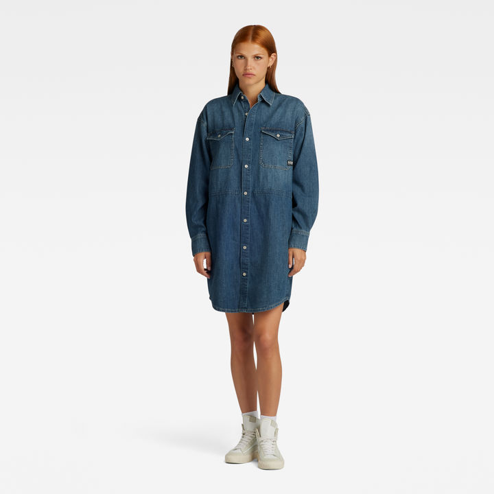 Denim Jurk Relaxed Drawcord Midden blauw G STAR NL