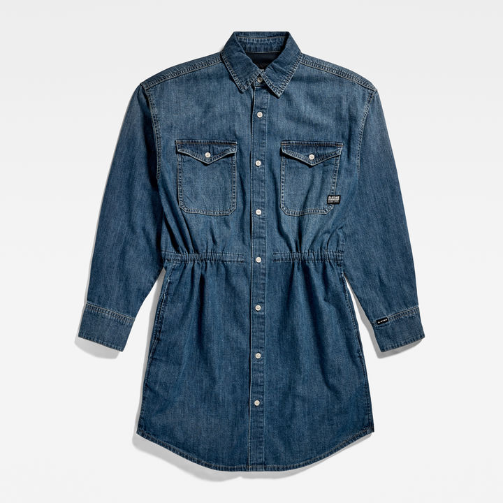 Relaxed Drawcord Denim Dress Medium blue G STAR US