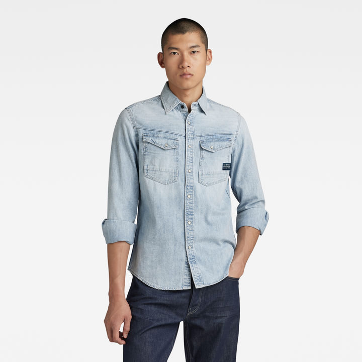 Slim Denim Shirt Light blue G STAR US