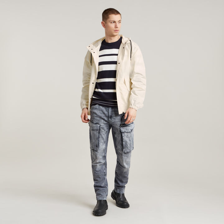 White hooded denim jacket top