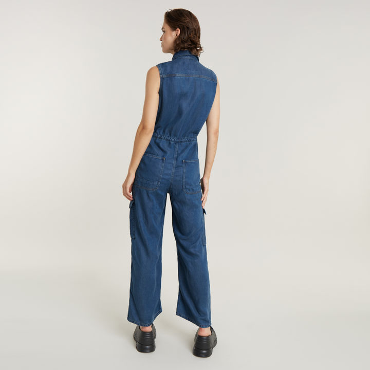 G Star Women s Soft Utility Jumpsuit Medium Blue L