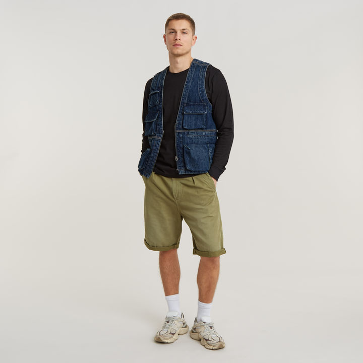 Pleated Chino Shorts Green G STAR IT