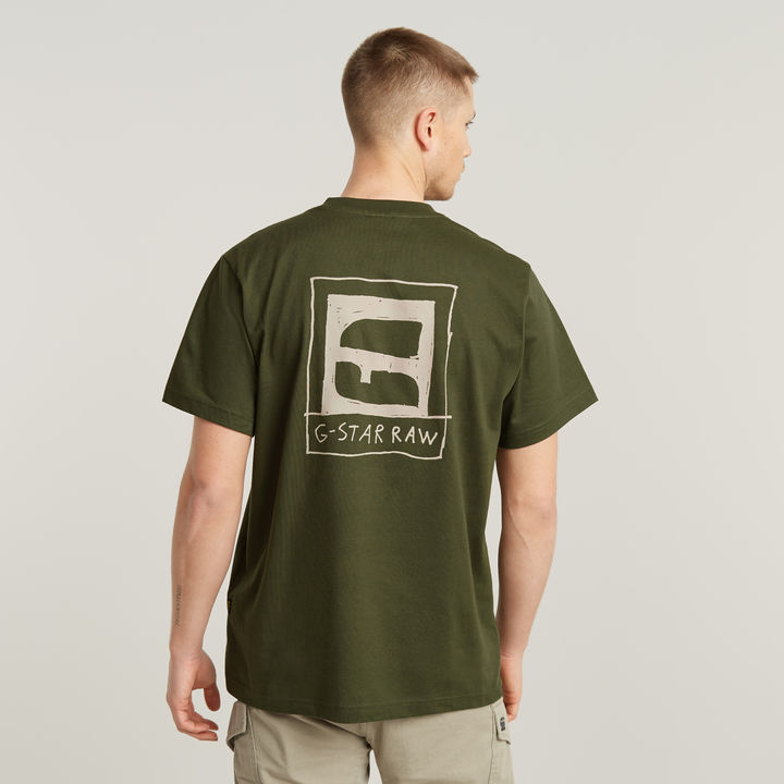 Handwriting Back Print Loose T Shirt