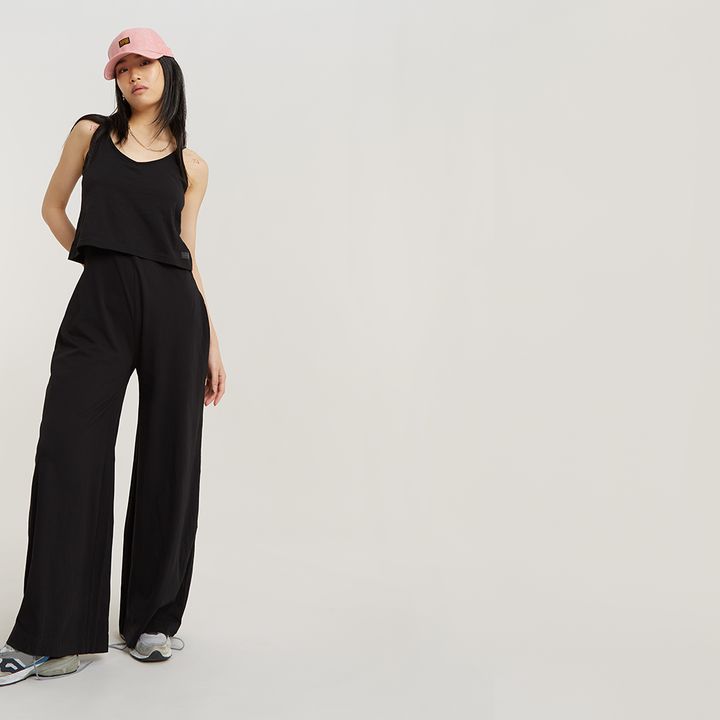 Black loose jumpsuit clearance