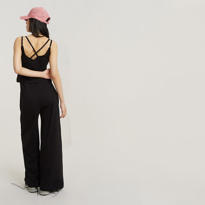 Black spaghetti strap jumpsuit sales
