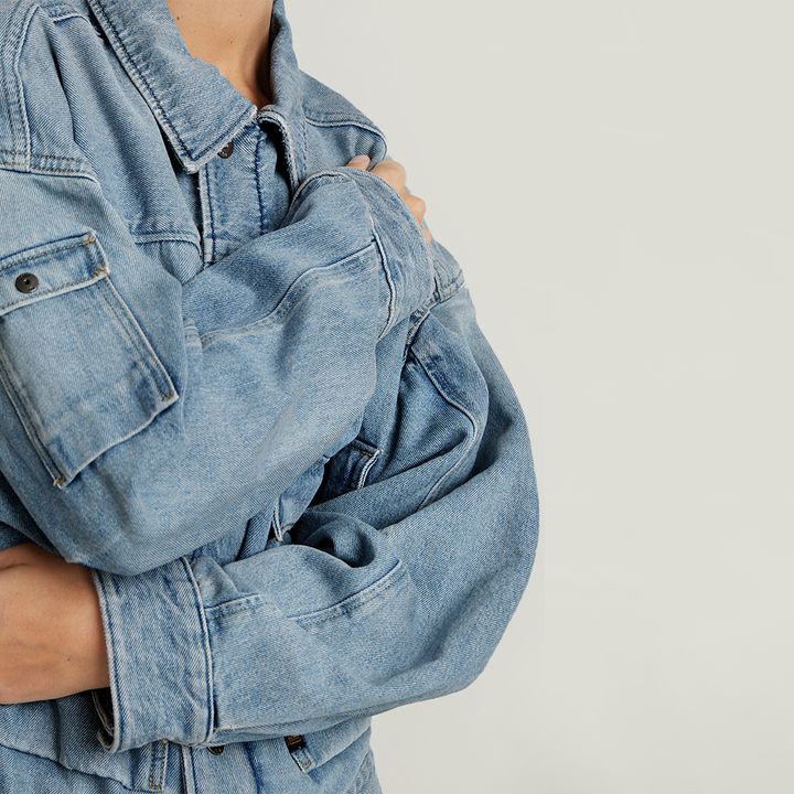 Light blue utility jacket top