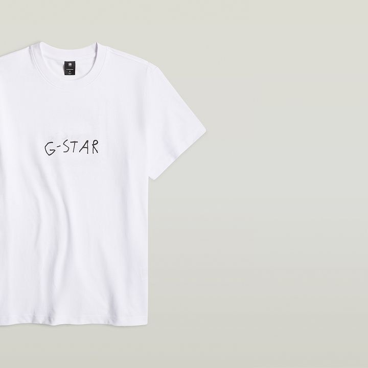 Handwriting Back Print Loose T Shirt