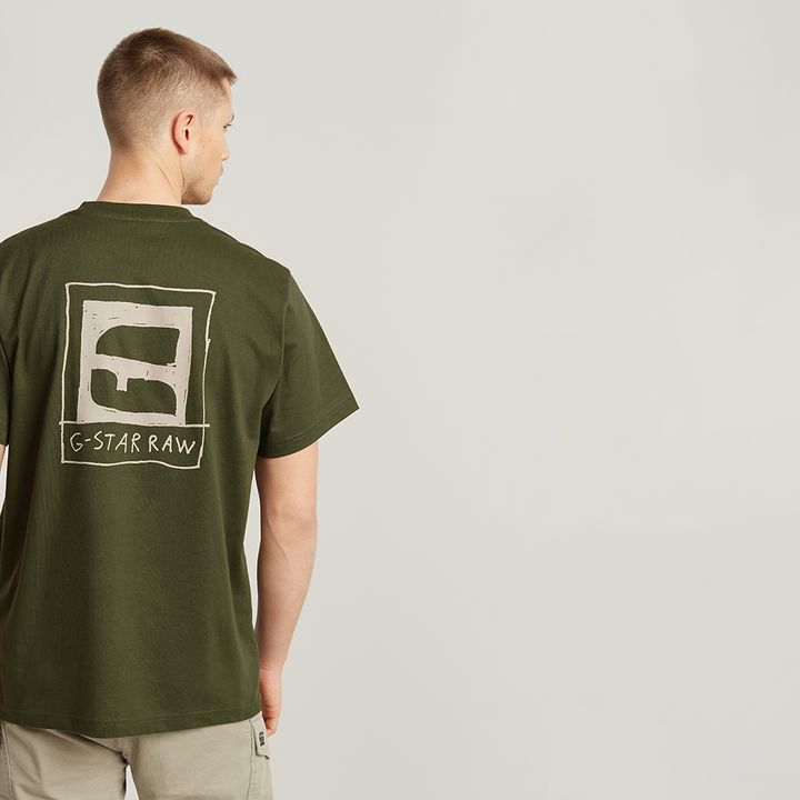 Handwriting Back Print Loose T Shirt