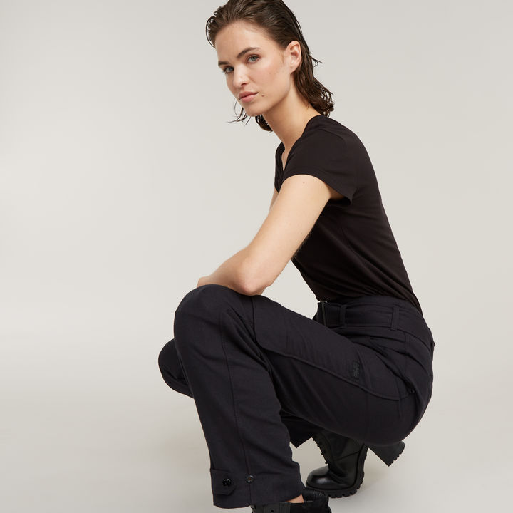 Black and white paper bag pants discount