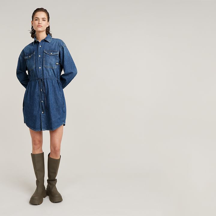 Relaxed Drawcord Denim Dress Medium blue G STAR HK