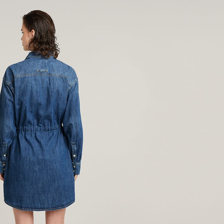 Relaxed Drawcord Denim Dress Medium blue G STAR CA