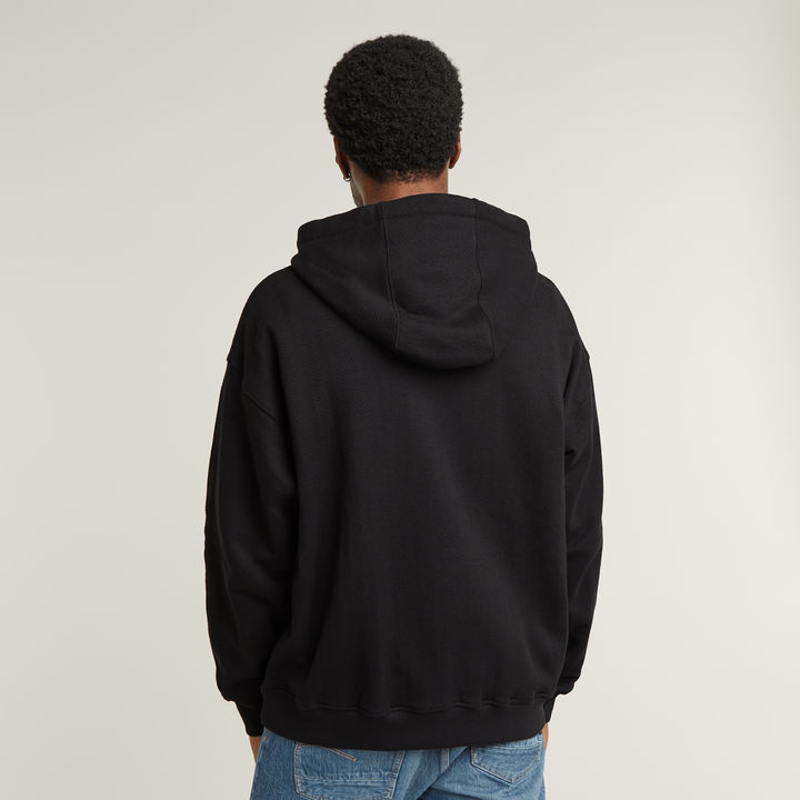 Multi Zip Thru Loose Hooded Sweater Black G STAR GB
