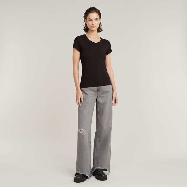 Eyben Slim V Neck Top 2.0 Black G STAR FR