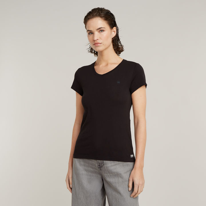 Eyben Slim V Neck Top 2.0 Black G STAR ES