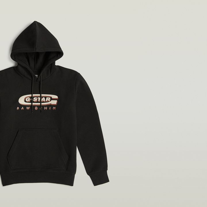 Old Skool Logo Hooded Sweater | Black | G-STAR® US