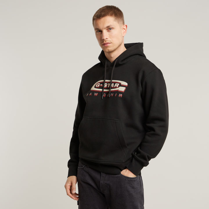 Old Skool Logo Hooded Sweater | Black | G-STAR® US