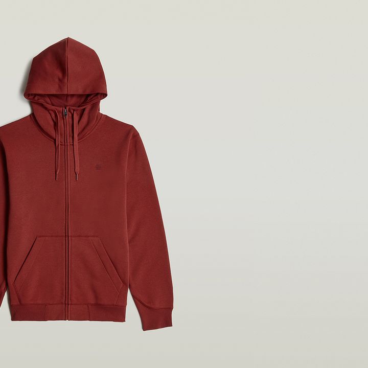 Red zip up sweater hot sale