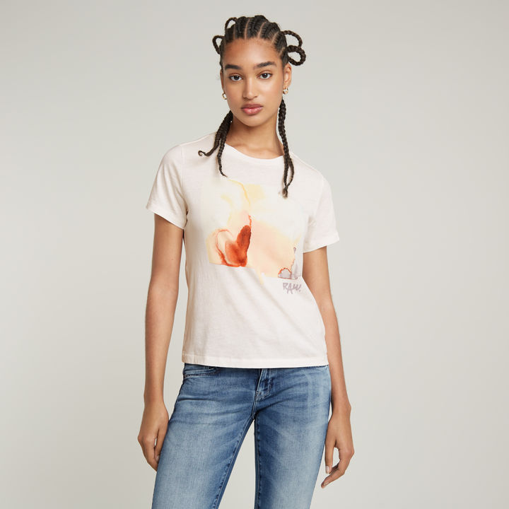 Abstract Water Color Print Top