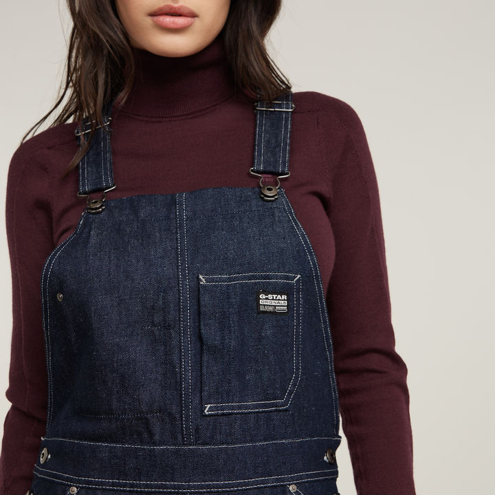 Dark blue dungaree dress hotsell