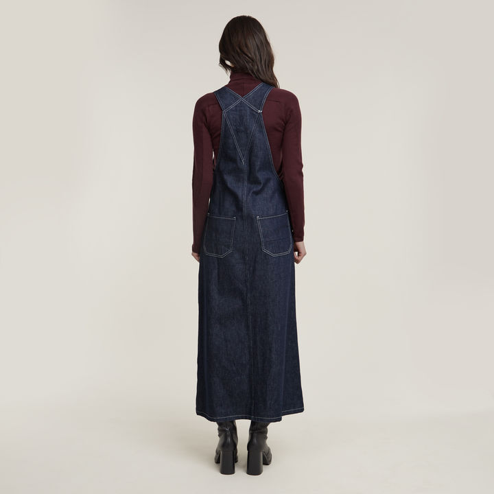 Dark blue dungaree dress sales