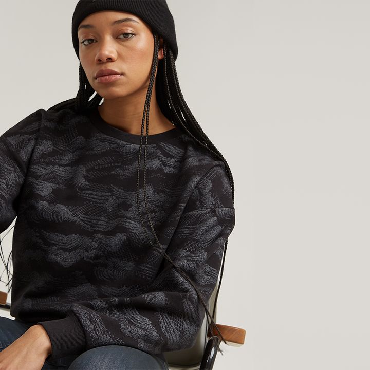 Lace AOP Loose Sweatshirt