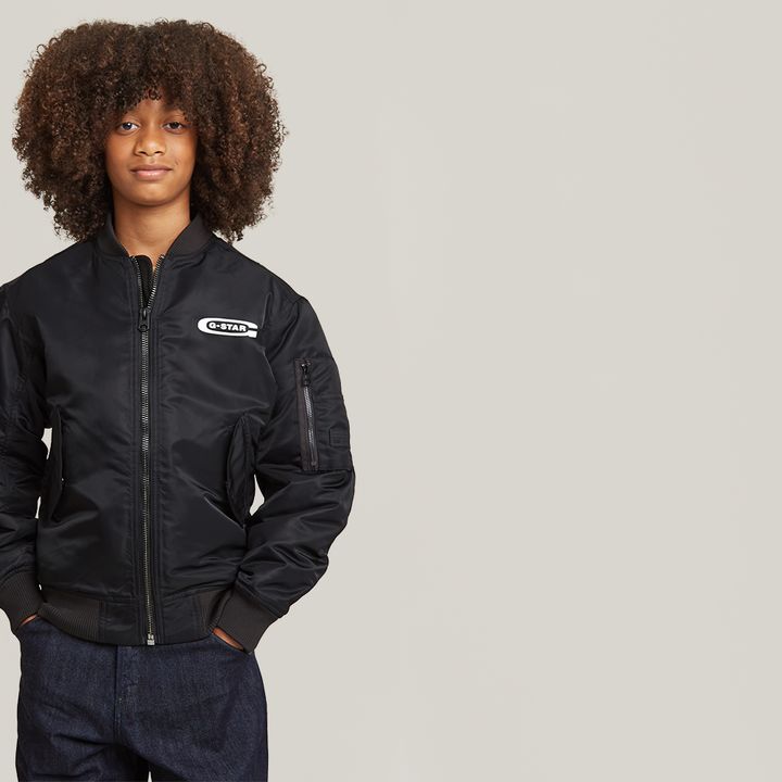 Kids black bomber jacket shop