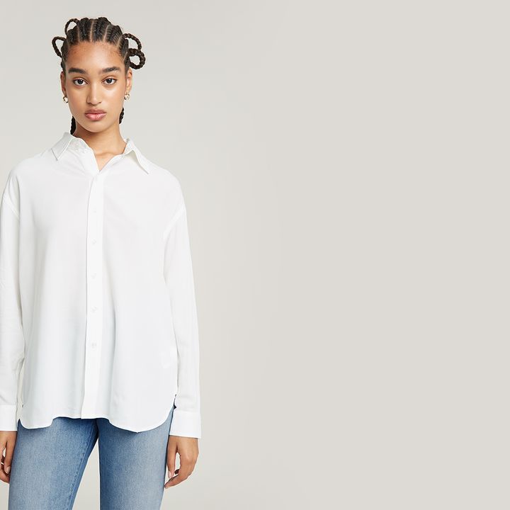 Womens white suit shirt on sale