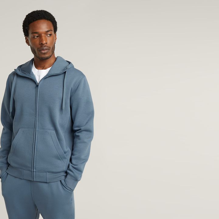 Premium Core Hooded Zip Sweater Medium blue G STAR US