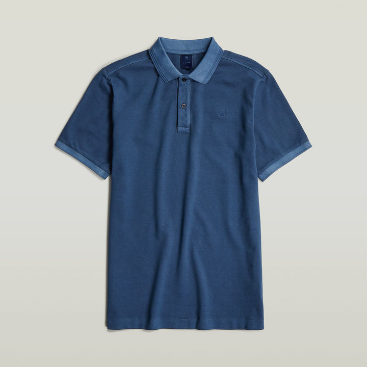 Dunda Overdyed Slim Polo | Medium blue | G-STAR® US