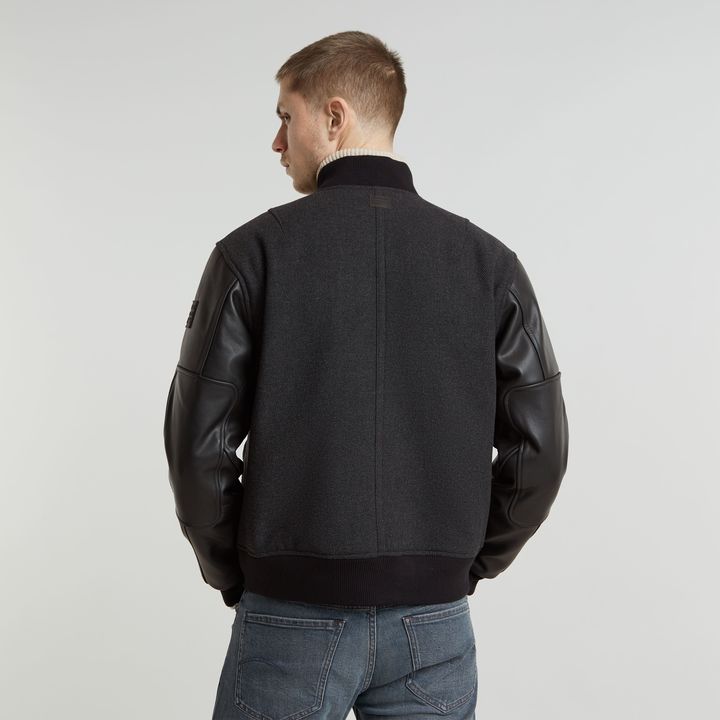 Wool and leather bomber jacket shop