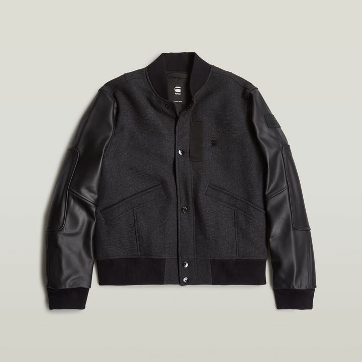 Varsity wool leather bomber jacket outlet