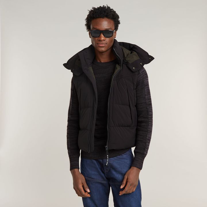 G Whistler Padded Hooded Vest 2.0 Black G STAR AU