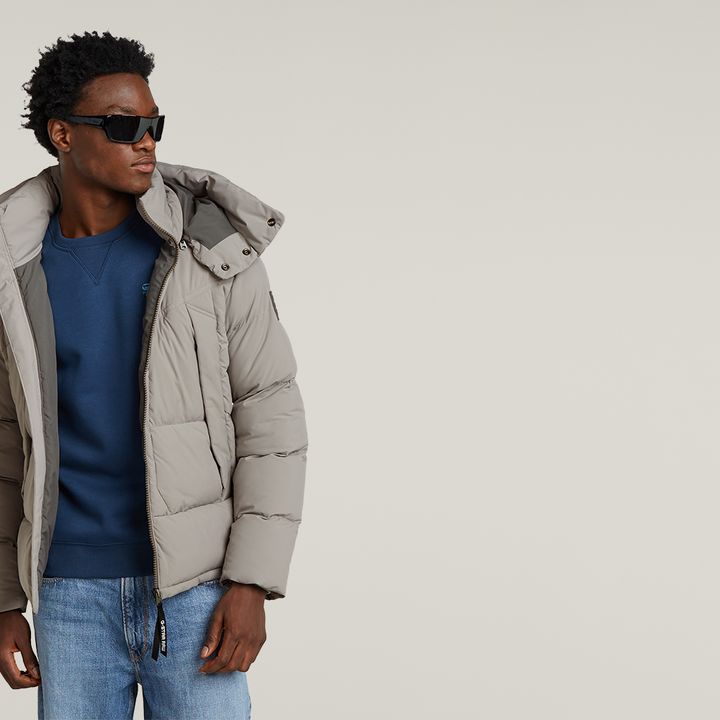 Beige hooded jacket outlet