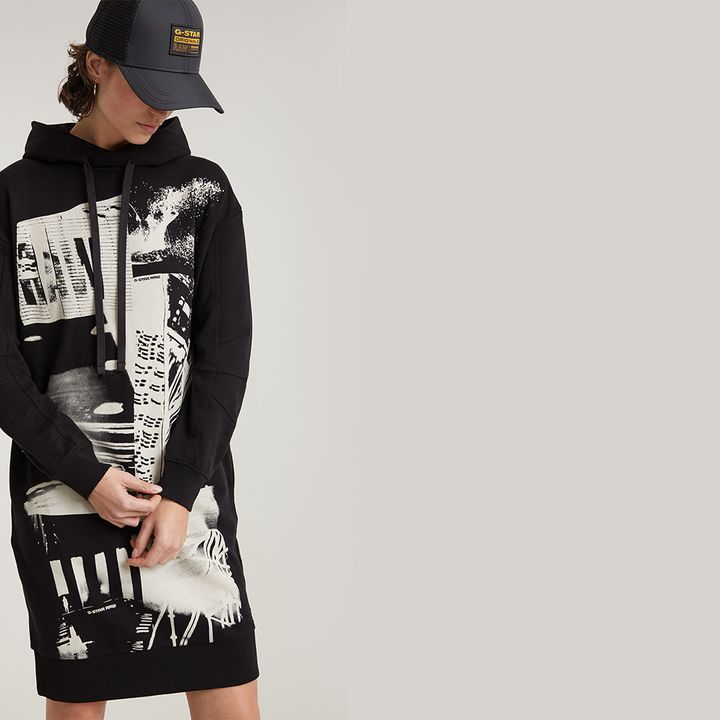 Scene Graphic Hoodie Dress