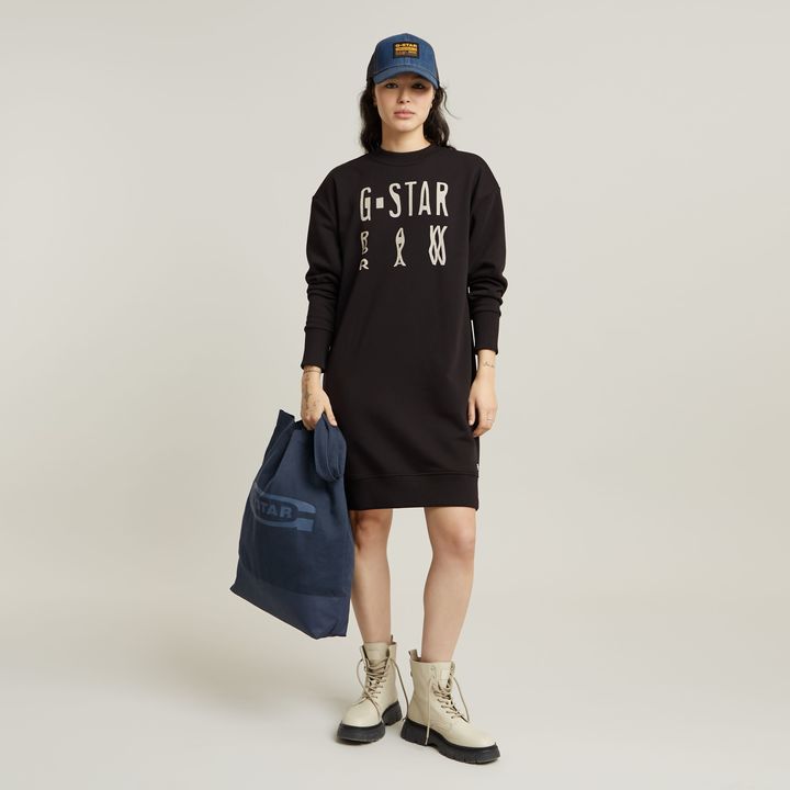 Chroma Graphic Sweater Dress Black G STAR GB