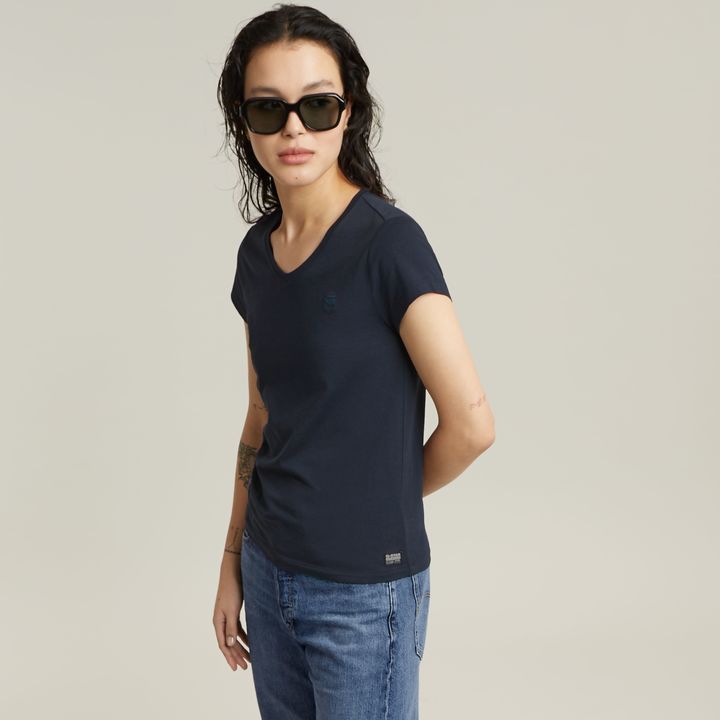 Eyben Slim V Neck Top 2.0 Dark blue G STAR DE