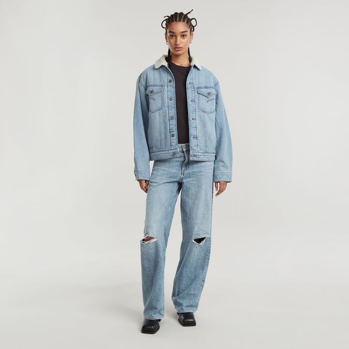 Light blue sherpa jacket shop