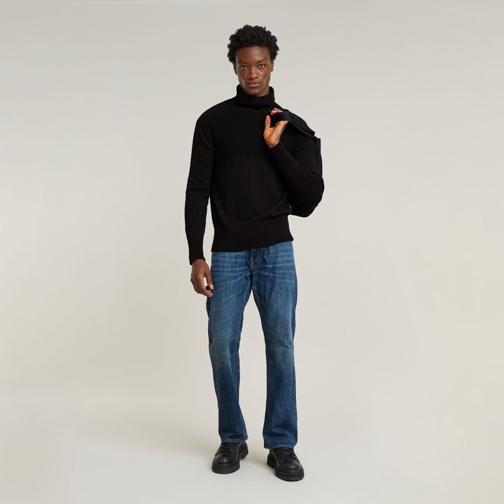 Knitted Turtle Neck Sweater Fisherman Black G STAR GB