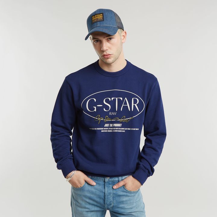 Circle G Star Graphic Sweater Dark blue G STAR ZA
