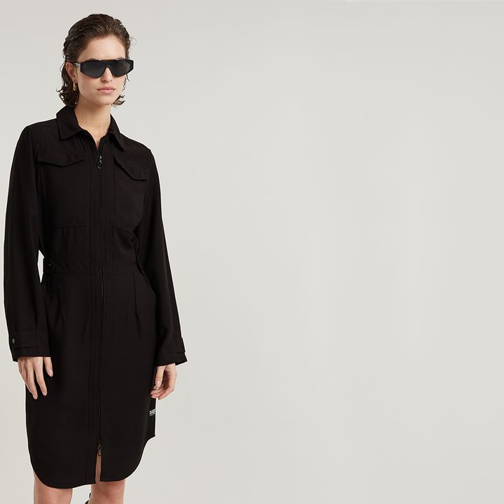 Military Shirt Dress Black G STAR DE