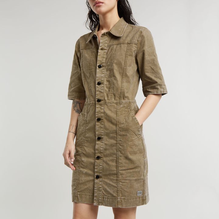 Womens button through dress hot sale