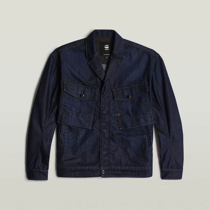 Raw blue leather jacket outlet