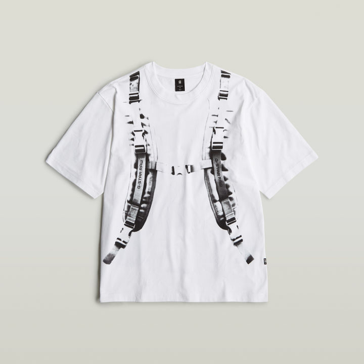 Backpack Graphic Boxy T-Shirt | White | G-STAR® US
