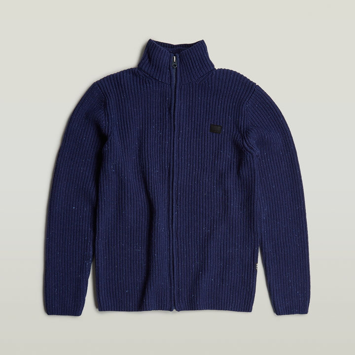 Double Collar Zip Knit | Dark blue | G-STAR® US