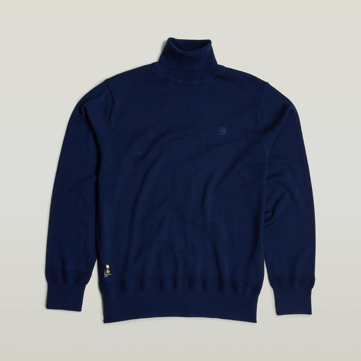 Premium Core Turtle Neck Knitted Sweater Dark blue G STAR CA