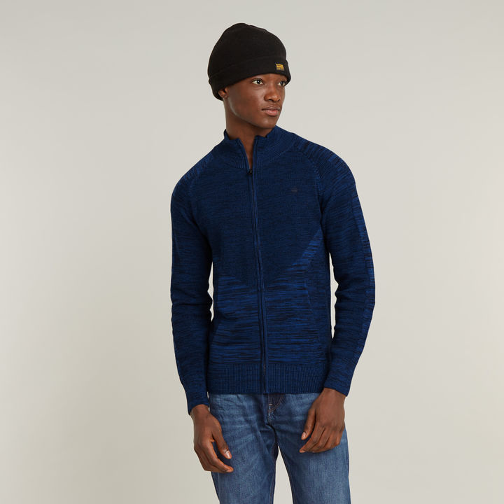 3D Biker Zip Through Knitted Sweater